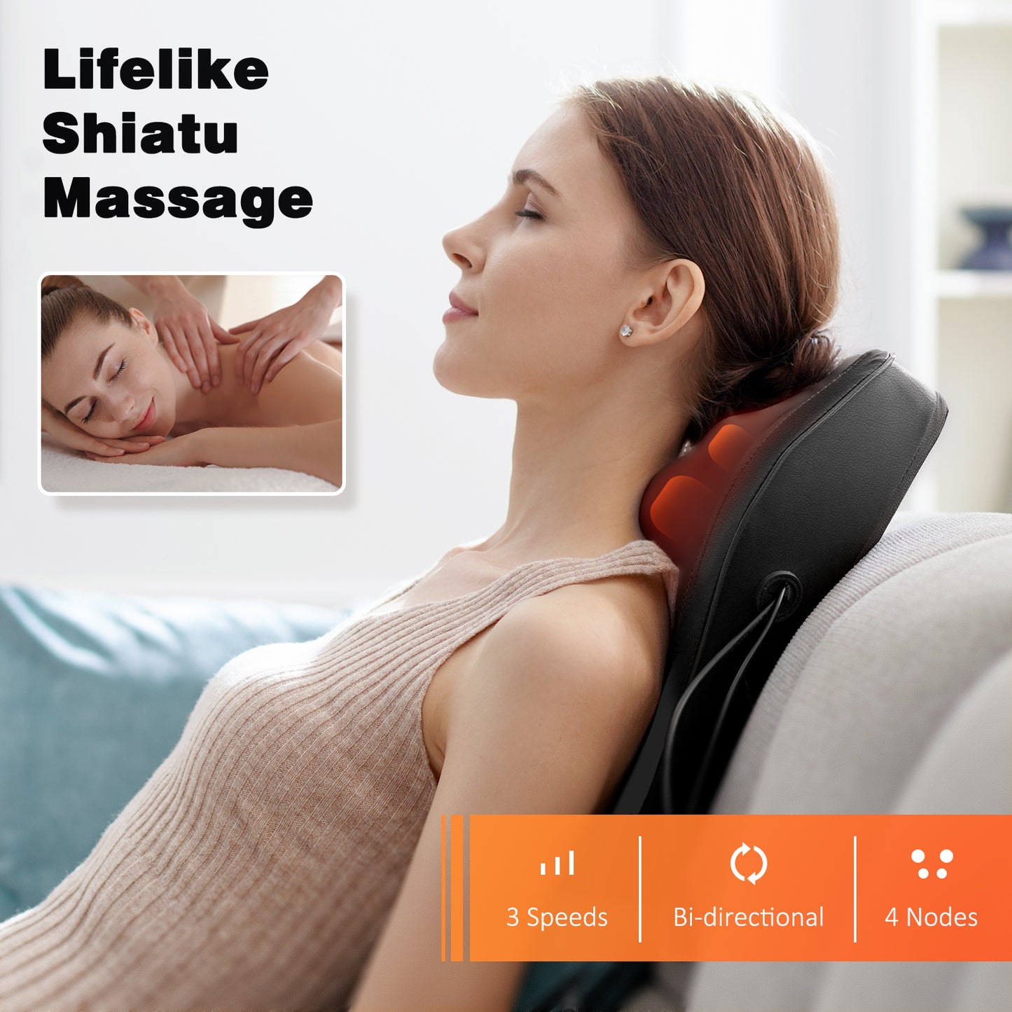 Boriwat Neck and Back Massager with Heat and Vibrate, Shiatsu Neck Massager for Deep Tissue, Black, Gifts for Women Man