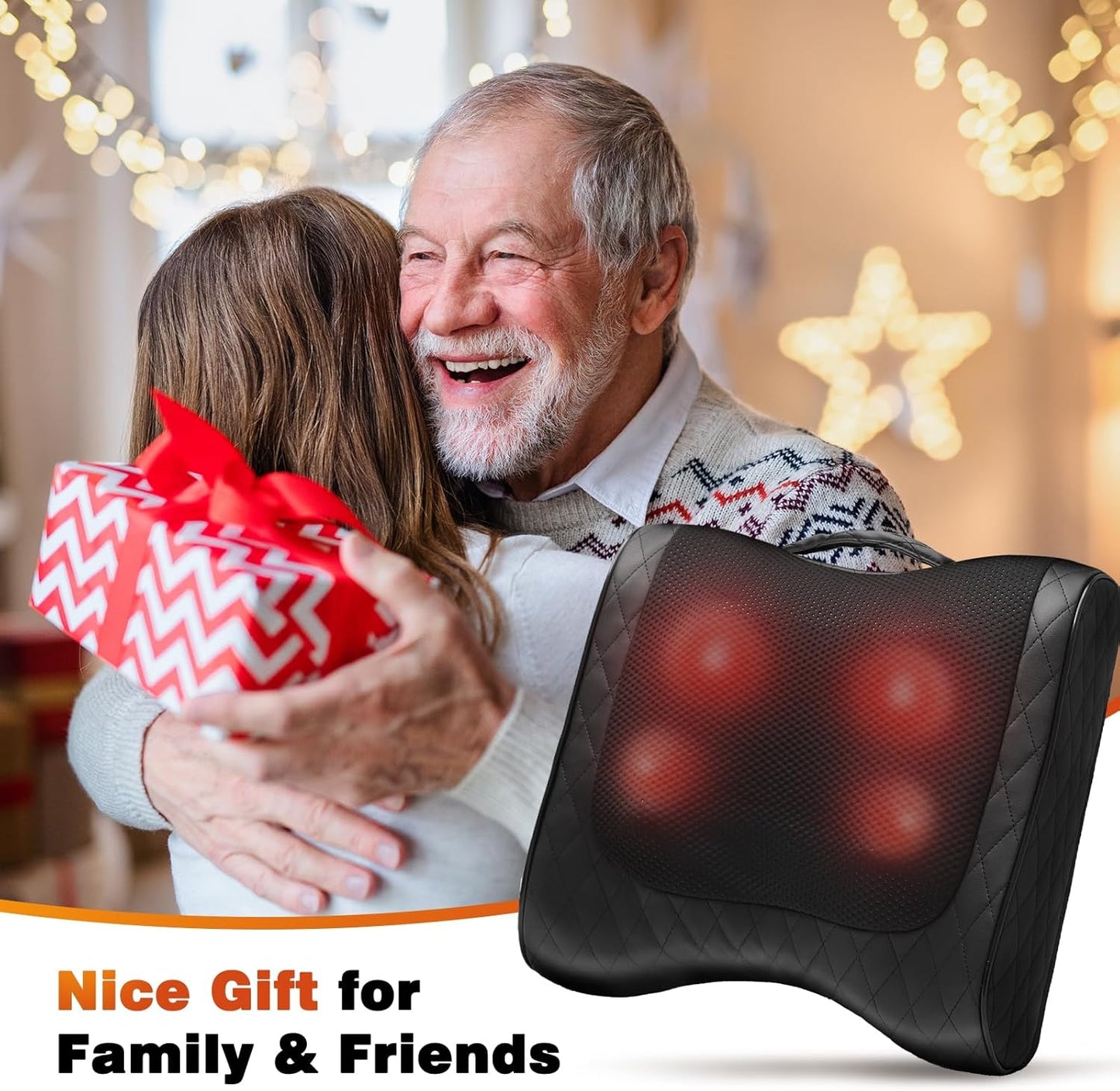 Boriwat Shiatsu Back Massager with Heat-Electric Back Massager for Deep Tissue-Up and Down Rolling Massage Heated Lower Back Massager for Office Home Car