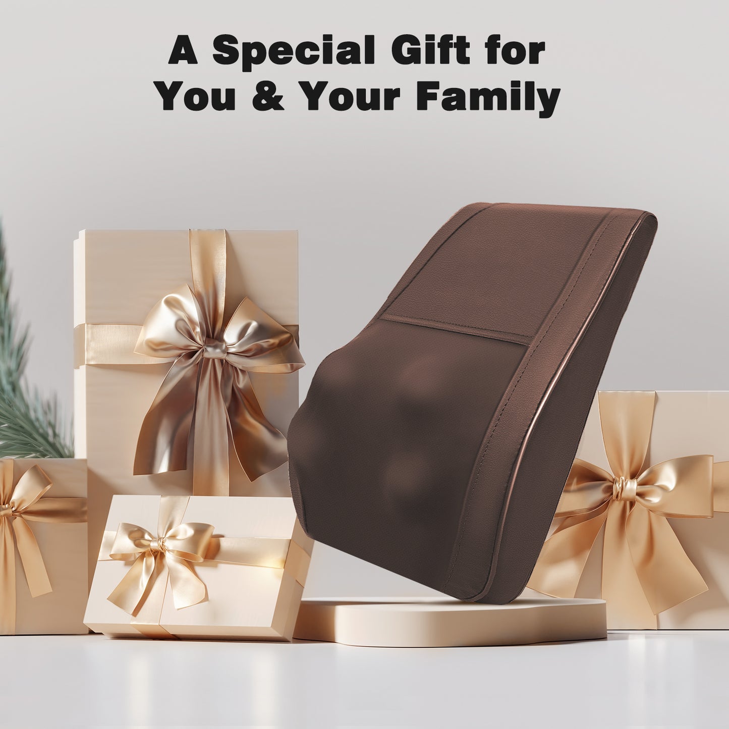 Boriwat Neck & Back Massager with Heat — Shiatsu Deep-Kneading Massage Pillow, Black — Gift for Women & Men