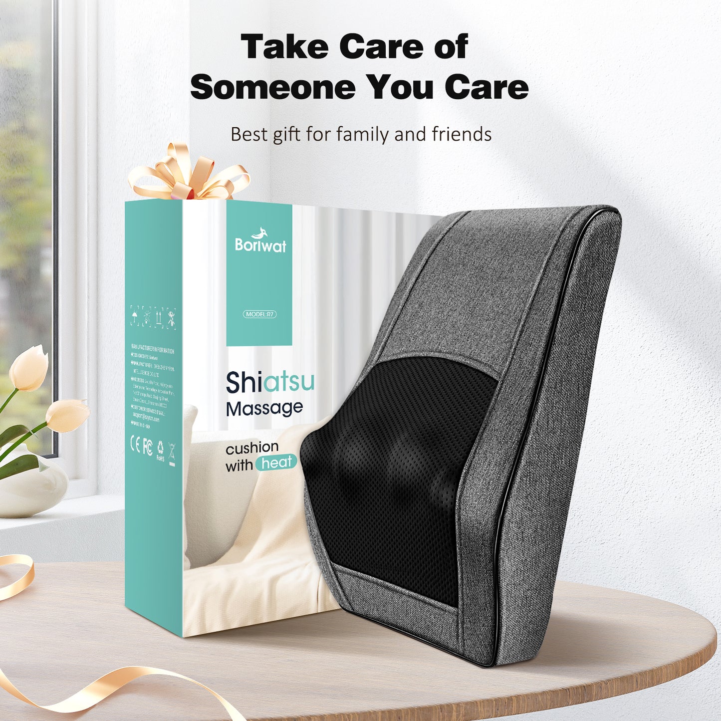 Back Massager Neck Massager with Heat, Shiatsu Massage Pillow for Pain Relief, Massagers for Neck and Back, Shoulder, Leg, Christmas Gifts for Men Women Mom Dad, Stress Relax at Home Office and Car