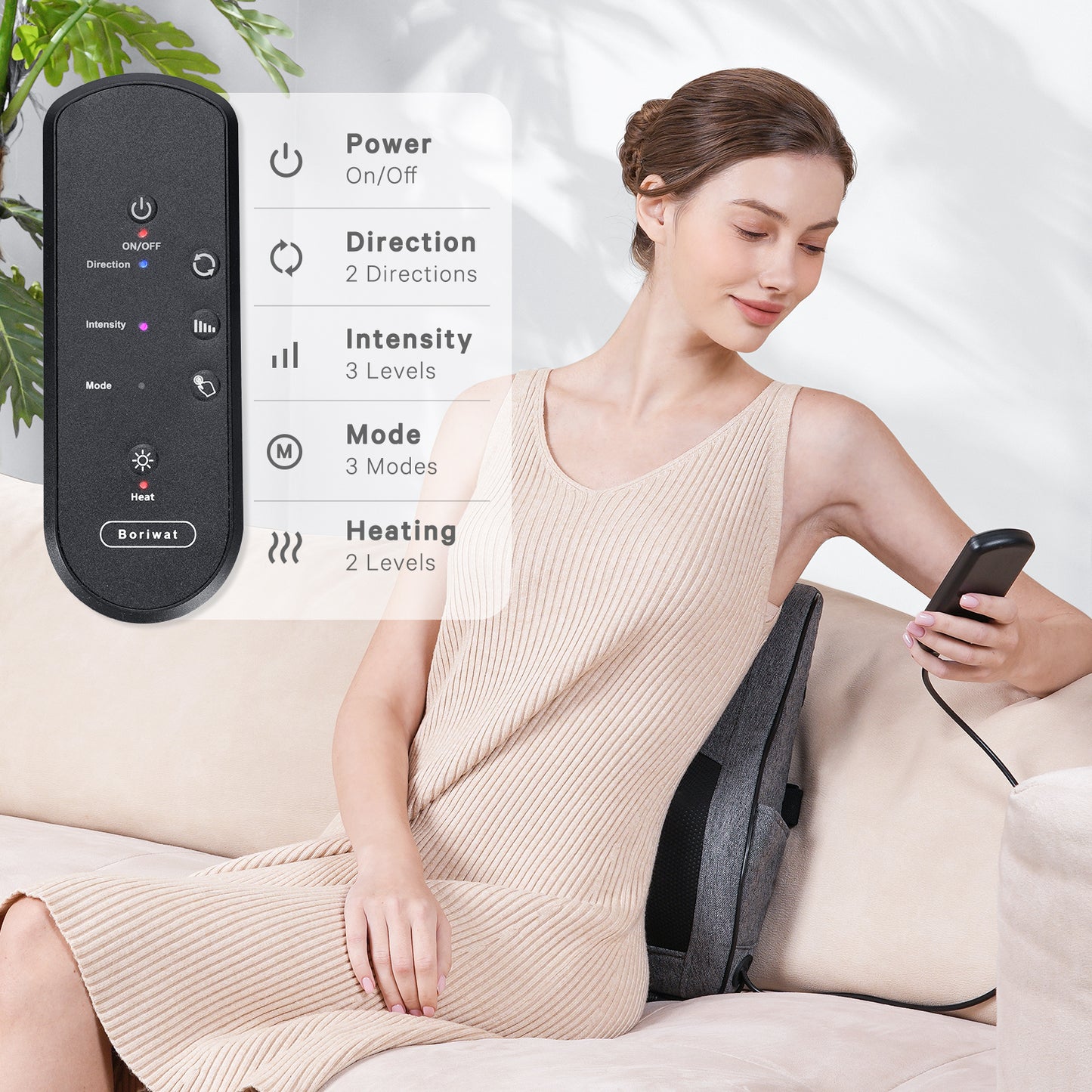 Back Massager Neck Massager with Heat, Shiatsu Massage Pillow for Pain Relief, Massagers for Neck and Back, Shoulder, Leg, Christmas Gifts for Men Women Mom Dad, Stress Relax at Home Office and Car