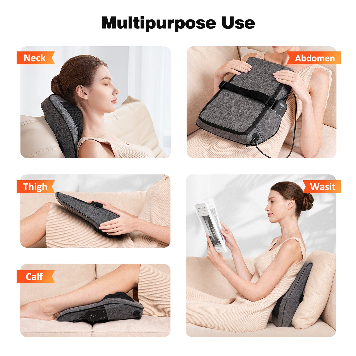 Back Massager Neck Massager with Heat, Shiatsu Massage Pillow for Pain Relief, Massagers for Neck and Back, Shoulder, Leg, Christmas Gifts for Men Women Mom Dad, Stress Relax at Home Office and Car