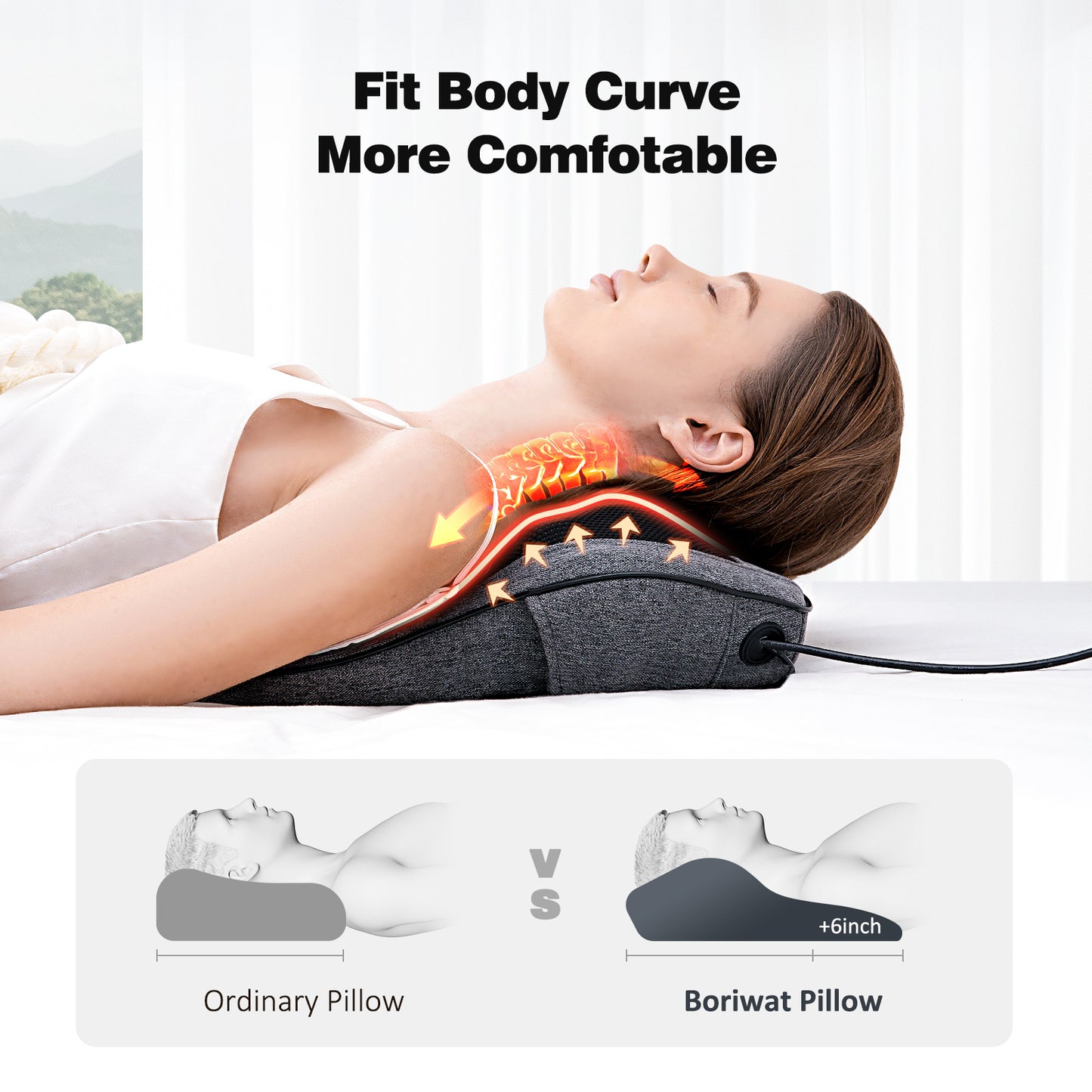 Back Massager Neck Massager with Heat, Shiatsu Massage Pillow for Pain Relief, Massagers for Neck and Back, Shoulder, Leg, Christmas Gifts for Men Women Mom Dad, Stress Relax at Home Office and Car