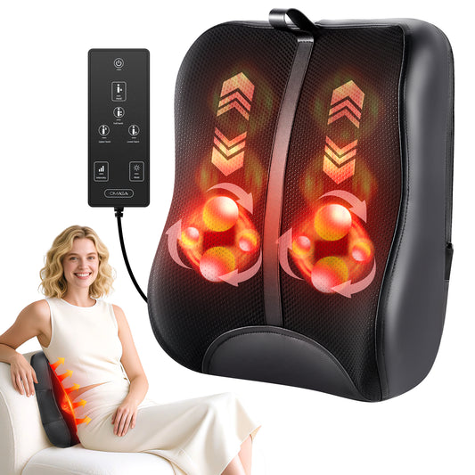 Shiatsu Back Massager with Heat-Electric Back Massager for Pain Relief Deep Tissue-Up and Down Rolling Massage Heated Lower Back Massager for Office/Home/Car-Gift for Men Women Parents