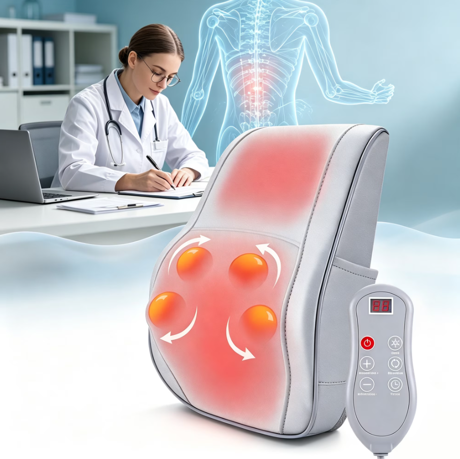 Boriwat Neck and Back Massager with Heat, Shiatsu Deep Kneading Massager for Chairs, Car, Gifts for Pain Relief