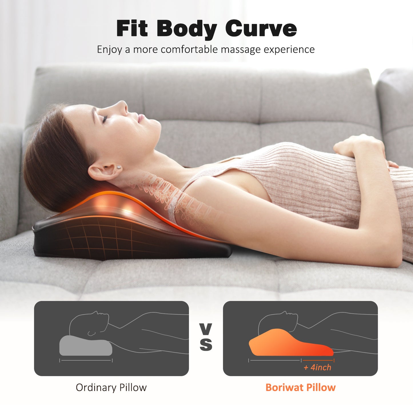 Boriwat Neck and Back Massager with Heat and Vibrate, Shiatsu Neck Massager for Deep Tissue, Black, Gifts for Women Man
