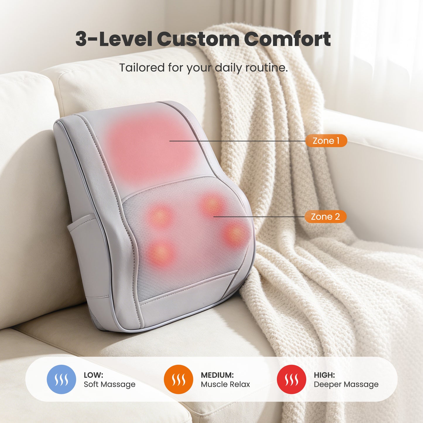 Neck and Back Massager with Heat, Shiatsu Deep-Kneading Massager for Chairs, Car, Gift for Women & Men