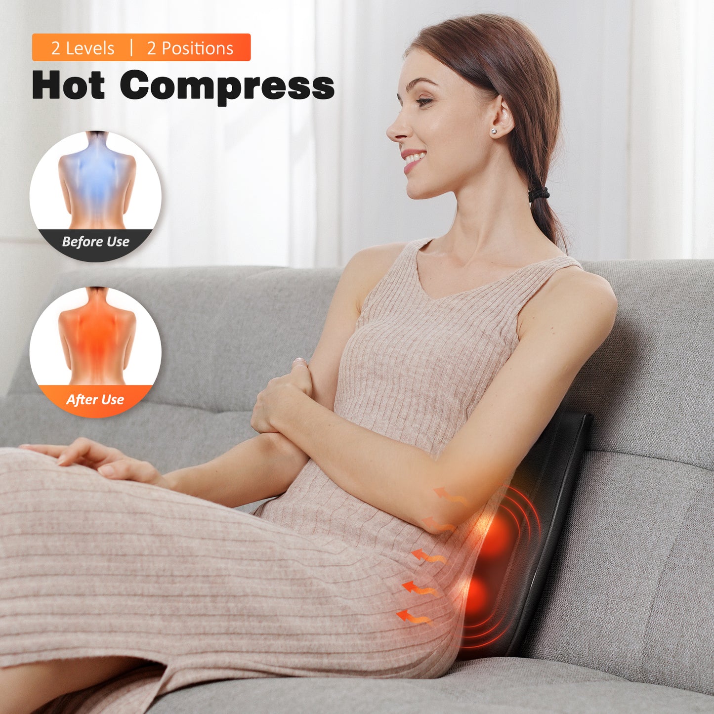 Boriwat Neck and Back Massager with Heat and Vibrate, Shiatsu Neck Massager for Deep Tissue, Black, Gifts for Women Man