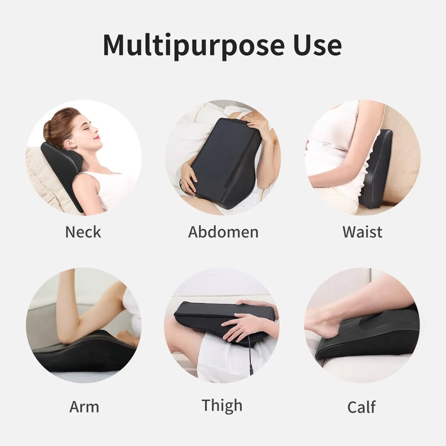 Boriwat Back Massager with Heat for Pain relief Deep Tissue, BLACK