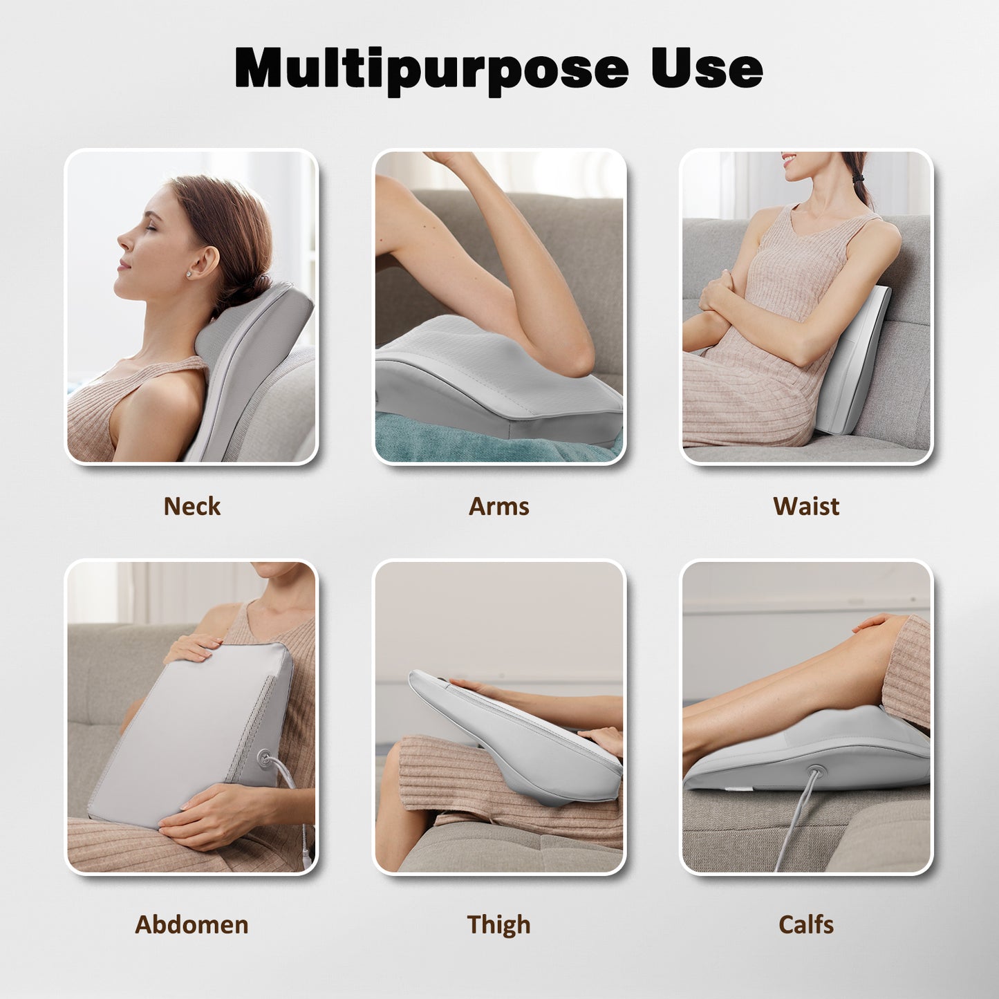 Boriwat Neck and Back Massager with Heat, Mini Lumbar Support Massager Pillow , Gift for Women & Men