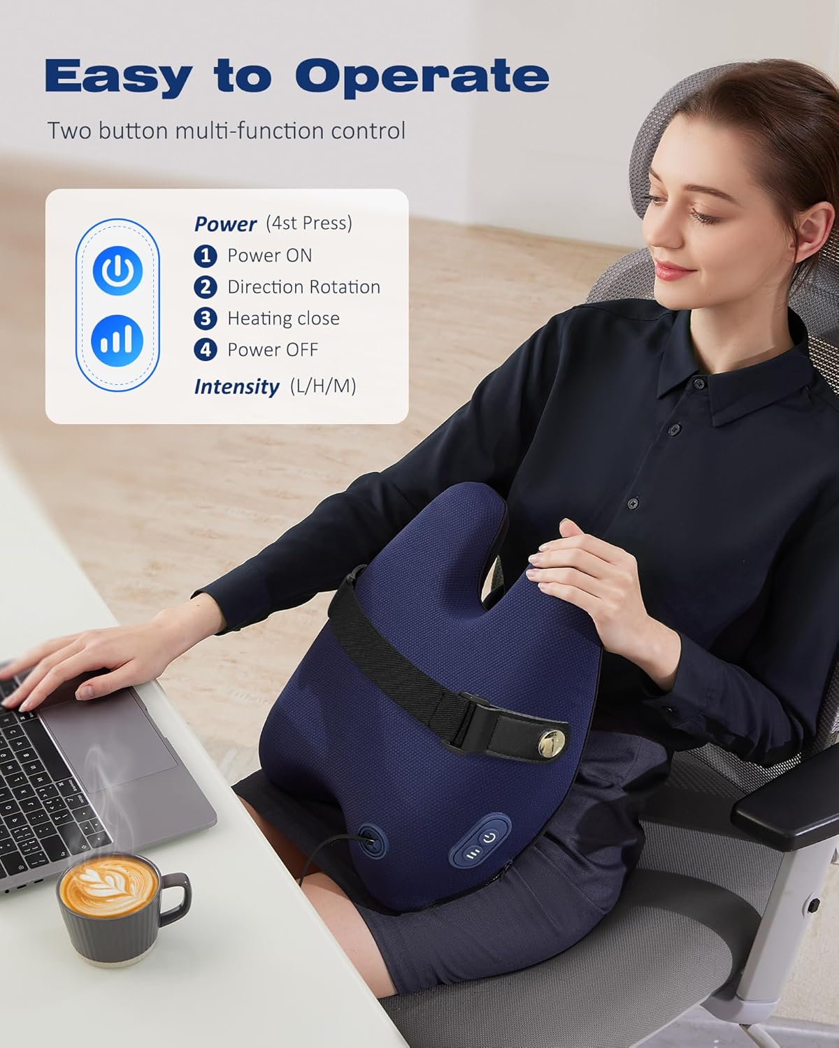 COSYSKY Neck and Back Massager with Heat, Deep Kneading Massage Pillow for Lower Back, Shoulder, Leg Muscle Relaxation, Gifts for Women & Men
