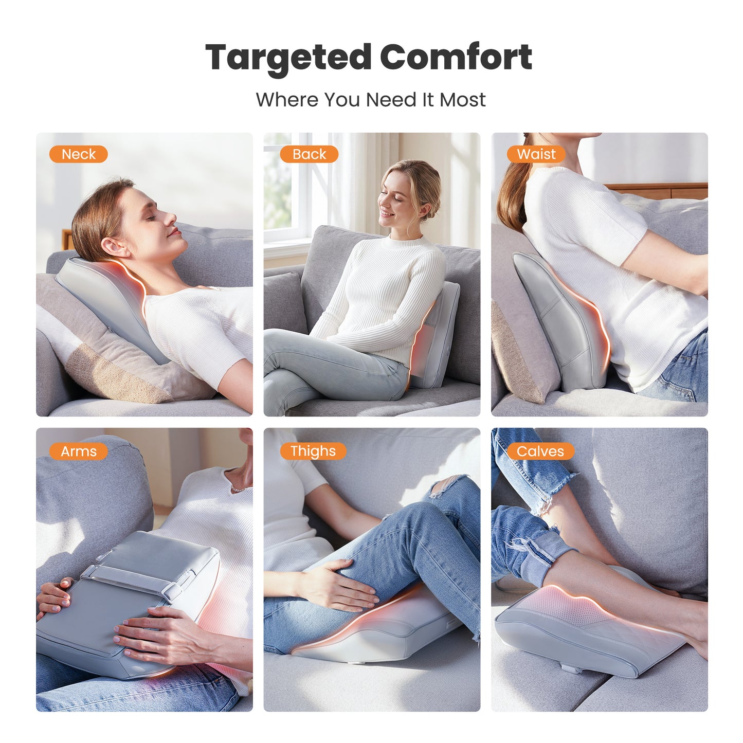 Neck and Back Massager with Heat, Shiatsu Deep-Kneading Massager for Chairs, Car, Gift for Women & Men
