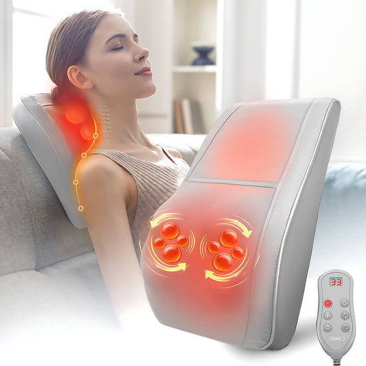 Boriwat Neck and Back Massager with Heat, Shiatsu Deep-Kneading Massager for Chairs Car, Gift for Women & Men