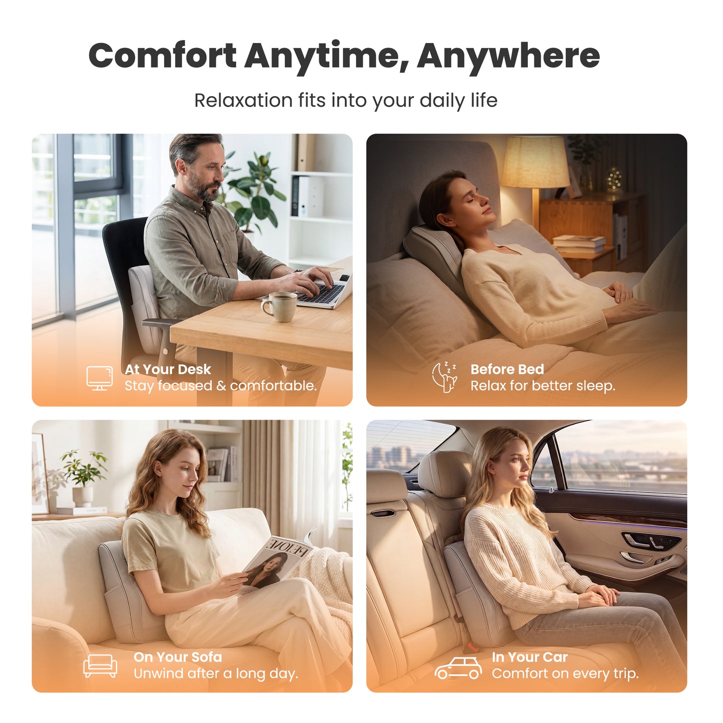 Neck and Back Massager with Heat, Shiatsu Deep-Kneading Massager for Chairs, Car, Gift for Women & Men
