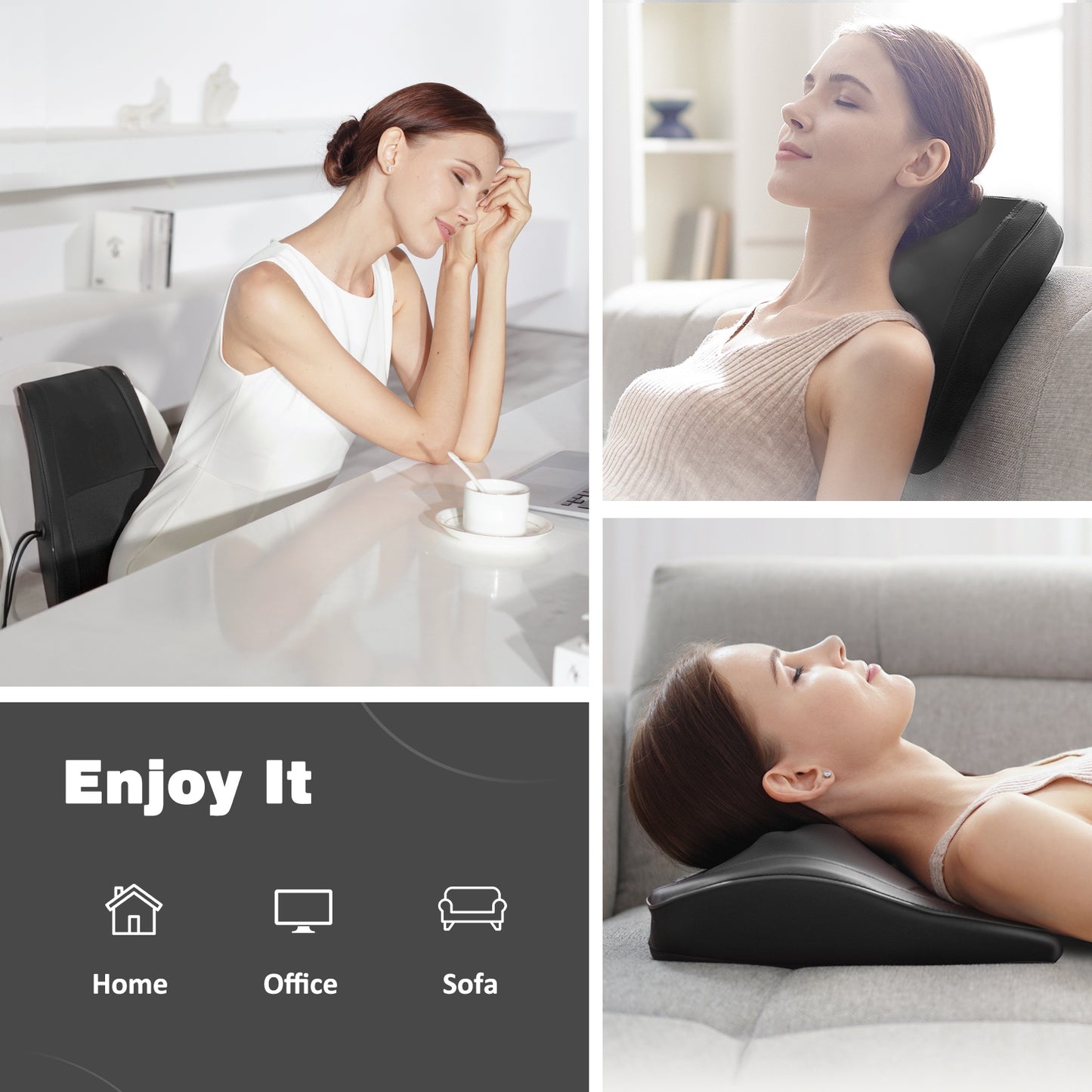 Boriwat Neck and Back Massager with Heat and Vibrate, Shiatsu Neck Massager for Deep Tissue, Black, Gifts for Women Man