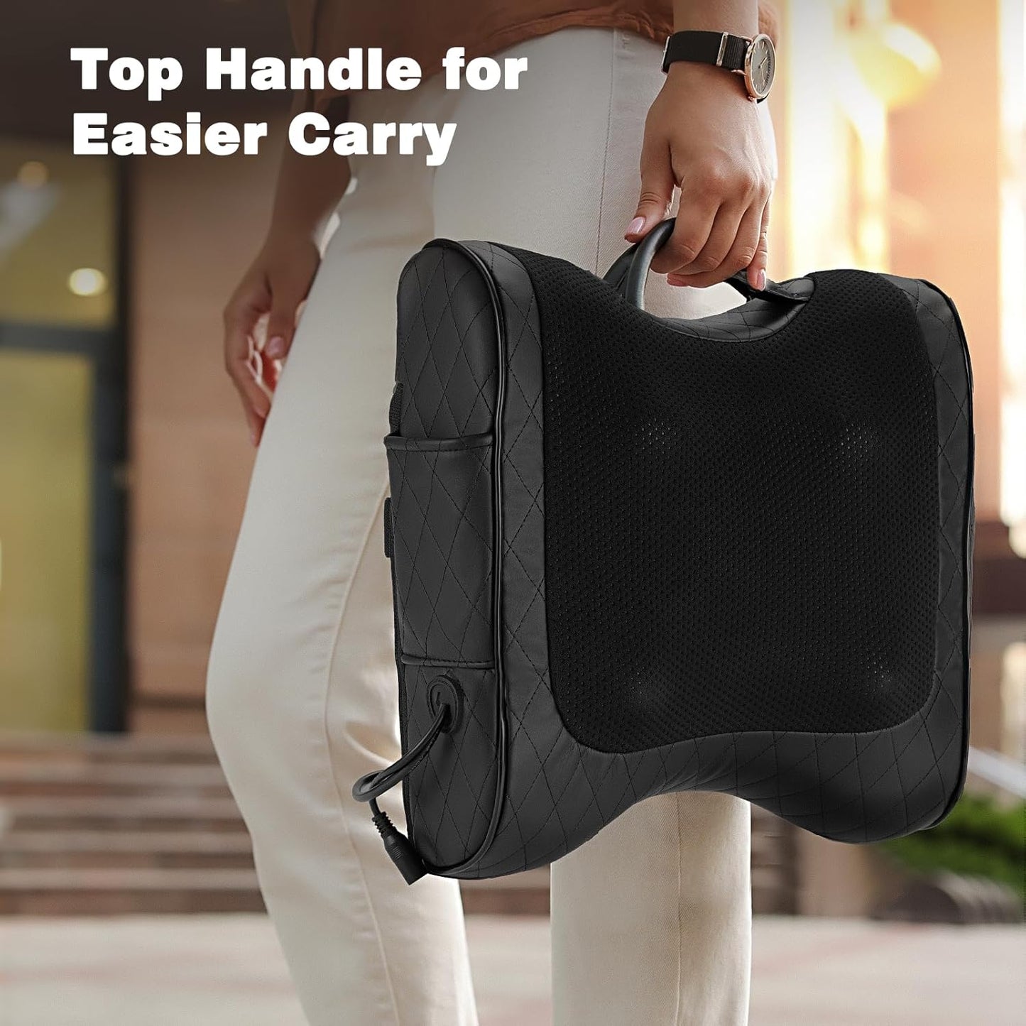 Boriwat Shiatsu Back Massager with Heat-Electric Back Massager for Deep Tissue-Up and Down Rolling Massage Heated Lower Back Massager for Office Home Car