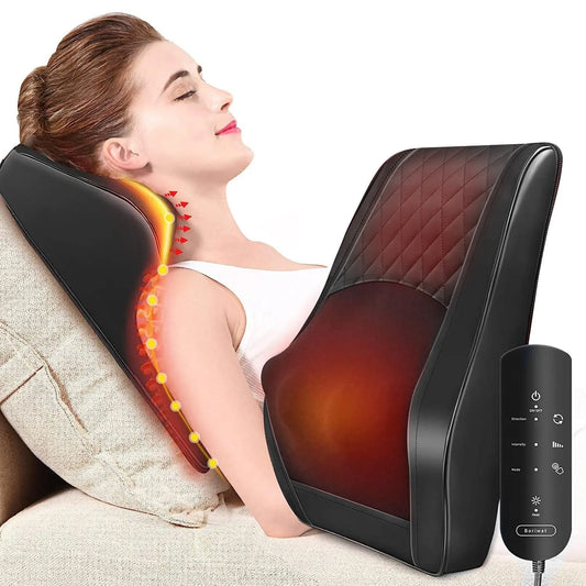 Boriwat Back Massager with Heat for Pain relief Deep Tissue, BLACK