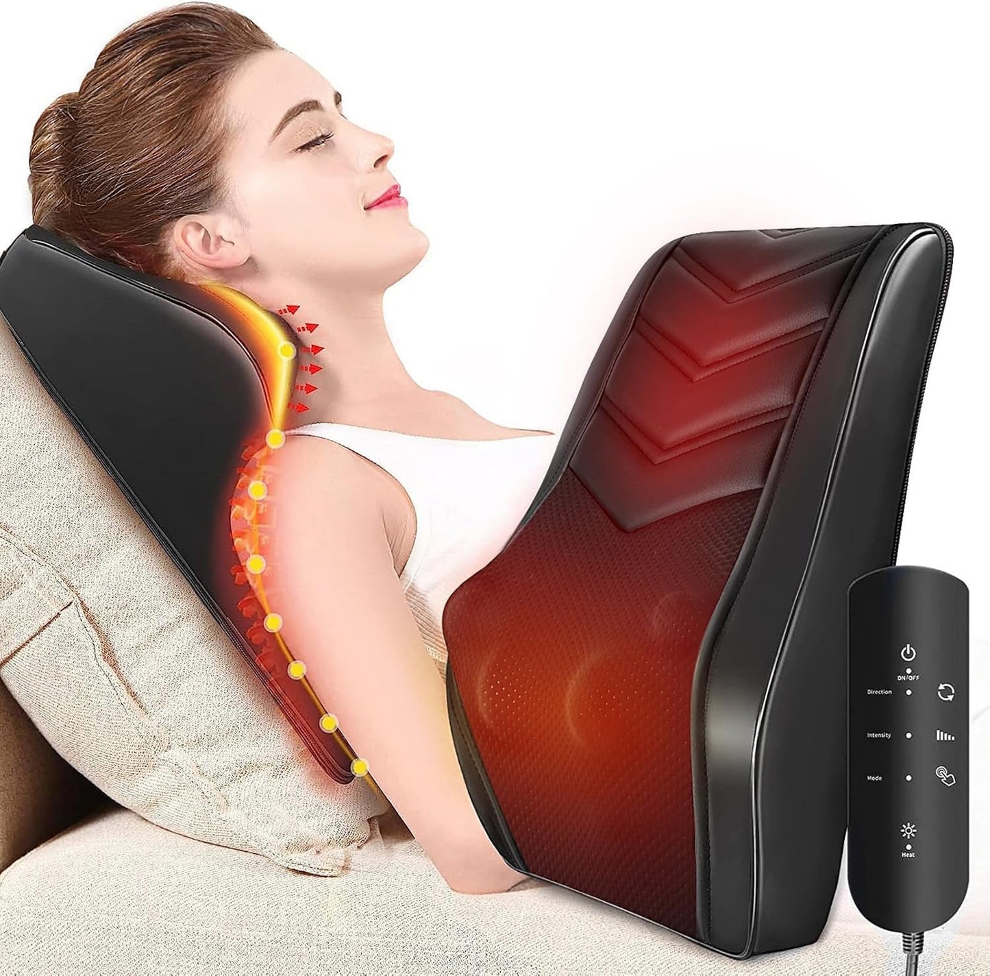 Back Massager for Pain Relief Deep Tissue - Neck Massager with Heat, 3D Kneading Massage Pillow for Back, Neck, Shoulder, Leg Pain Relief, Gifts for Men Women Mom Dad, Stress Relax at Home Office Car