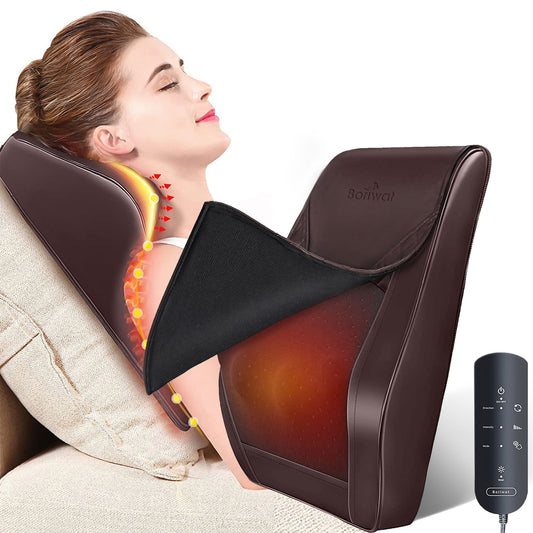 Boriwat Neck Massager with Heat, Back Massager with Heat, Brown